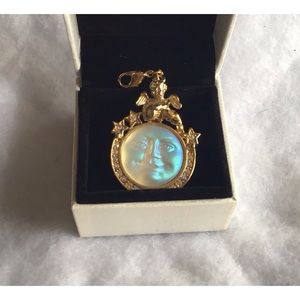 Kirks Folly Celestial Moon with Cerub on Top Pendant /Charm